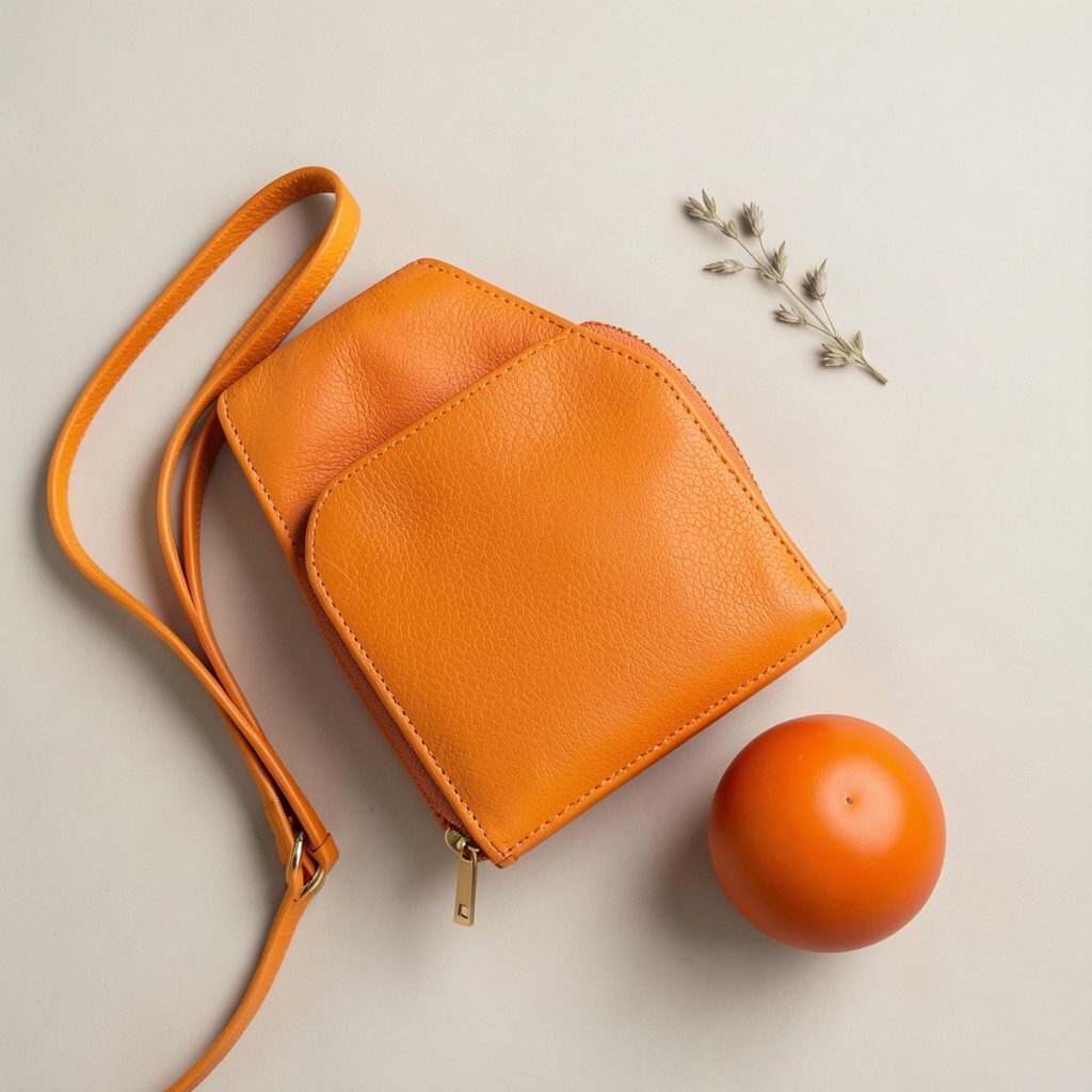 Cartera de mano modelo Sexy Chic en tonos suaves, vista superior plana